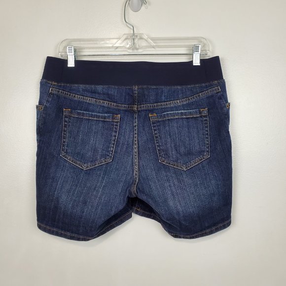Liz Lange Maternity for Target Maternity Dark Wash Denim Jean Shorts Size M - Picture 4 of 11